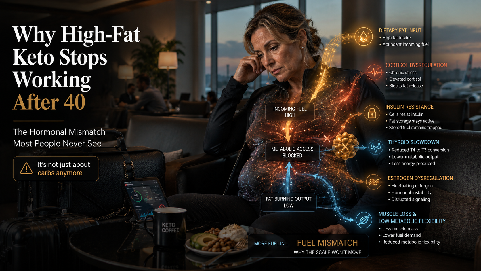 Why High-Fat Keto Can Backfire After 40: The Cortisol, Thyroid, Estrogen, and Insulin Mechanisms
