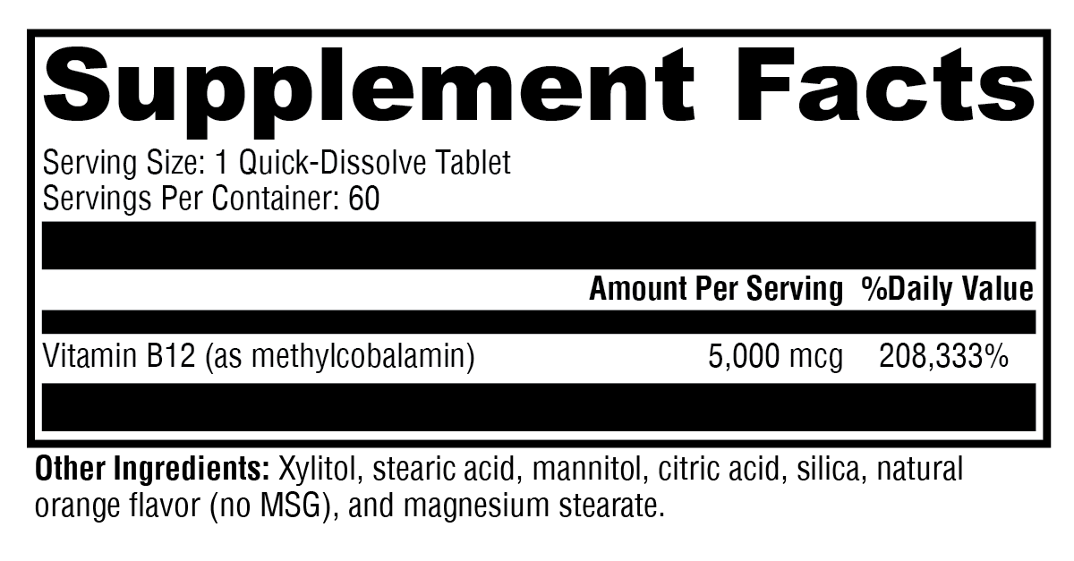 B12 Methylcobalamin 60 Tablets — Dr. Jay Wrigley Functional Medicine