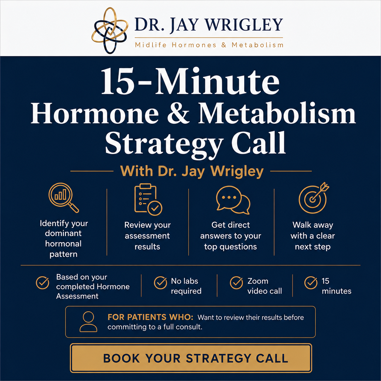 15-Minute Hormone & Metabolism Strategy Call with Dr. Jay Wrigley