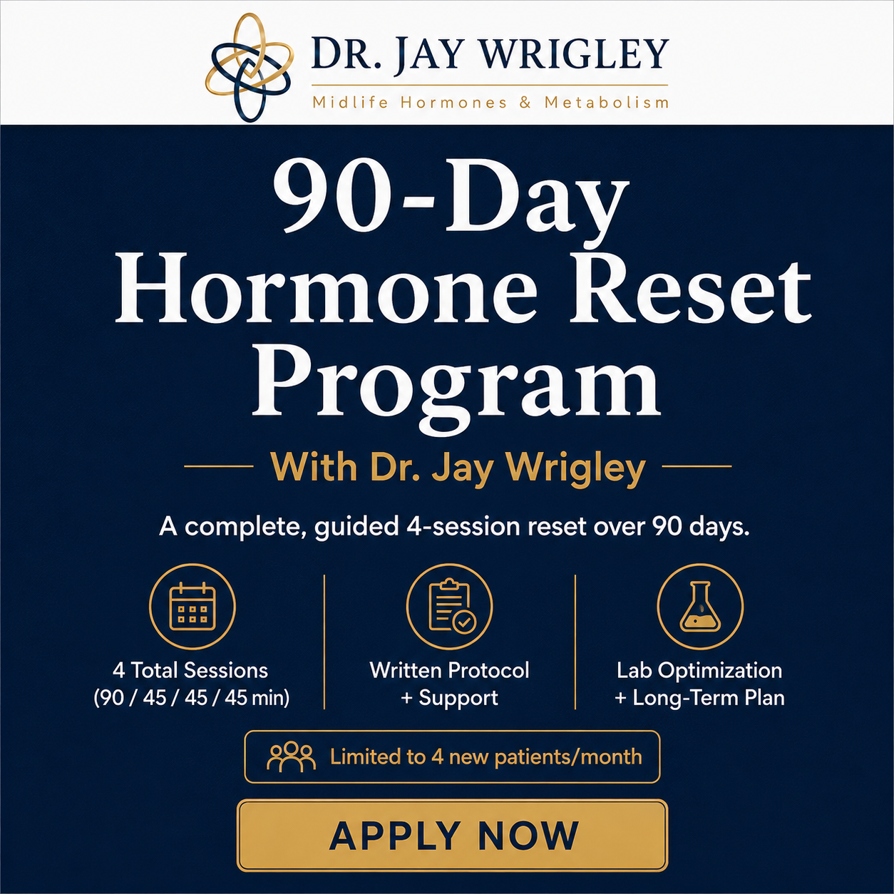 90-Day Hormone Reset Program with Dr. Jay Wrigley — 4 Sessions